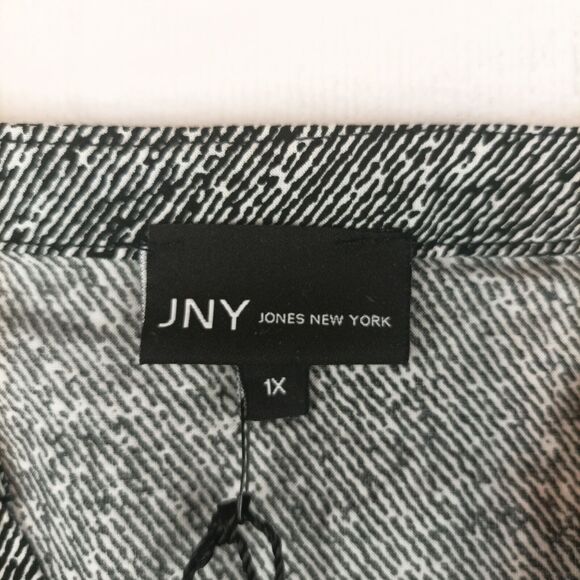 Jones New York Womens Flowy Blouse Size 1X Plus Black White NWT - Picture 3 of 8